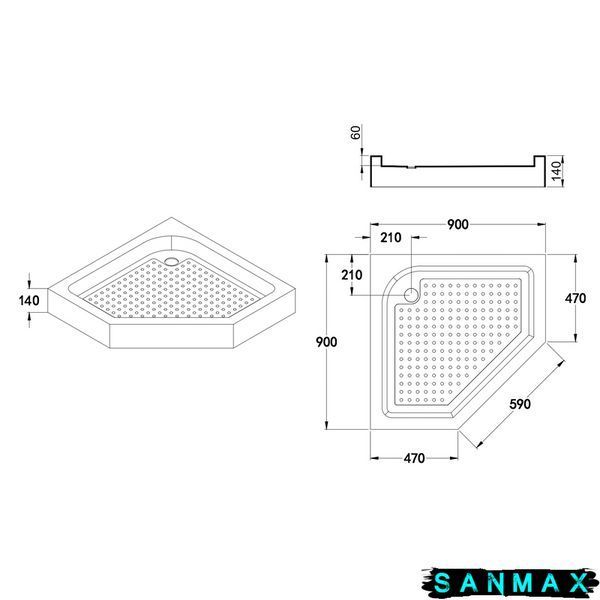 Душова кабіна з низьким піддоном Mixxus LINES SCT01-90x90x198-TR CHROME прозоре скло 6мм NEW (в 2 ящ) (MI8370) MI8370 фото