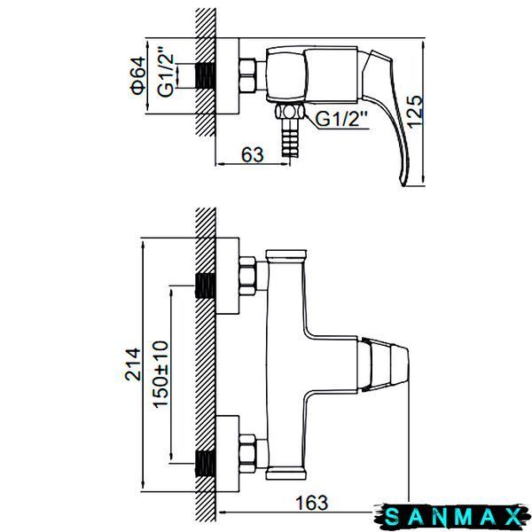 Змішувач для душ. кабіни (кол. бронза) Ledeme LM2042C (LL0646) LL0646 фото