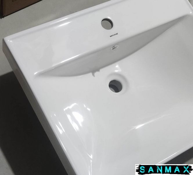 Умивальник накладний керамічний Mixxus Premium Stely-1501 600х480х190mm з отвором під змішувач та переливом (MP6498) MP6498 фото