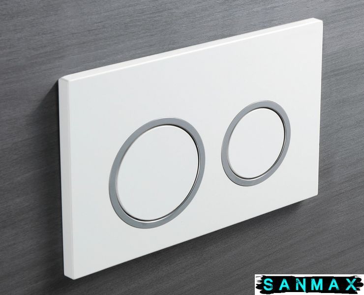Панель змиву пластикова механіка Koer KT-0605-03 Кругла Біла (KR5316) KR5316 фото