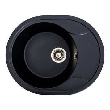 Гранітна мийка для кухні Platinum 5847 ONYX матова (чорна) SP000038324 фото