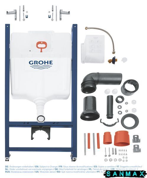 Інсталяція для унітазу пневмо Grohe Rapid SL без кріплення без прокладки без панелі (38840000) 38840000 фото