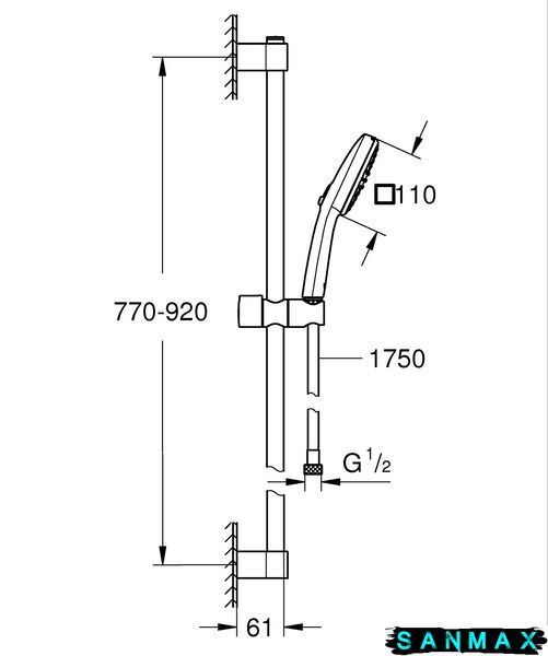 Душовий гарнітур Grohe Tempesta Cube 110, 2 режими (26908003) 26908003 фото