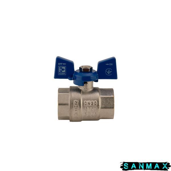 Кран кульовий 3/4 БГГ Вода Koer KR.217.B Синій метелик (KR2720) KR2720 фото