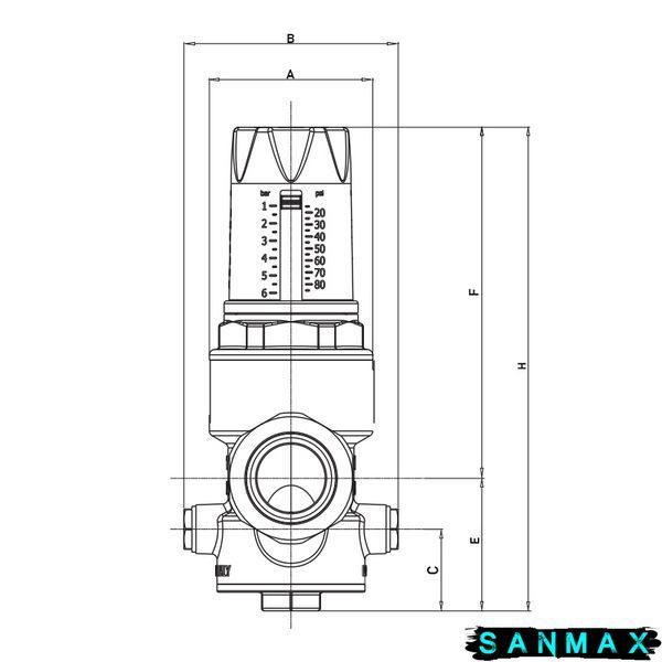 Редуктор тиску Roho R1202-075 - 3/4"НН, PN25 (1-6 бар) мембранний (RO0146) RO0146 фото