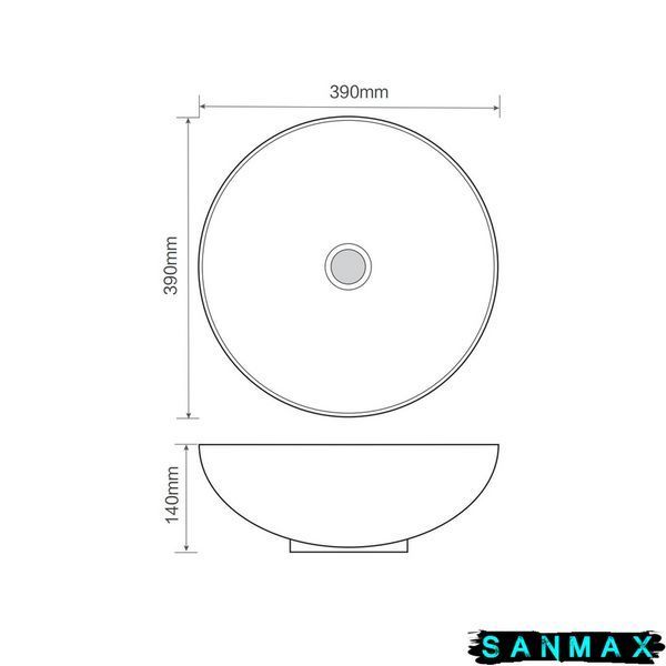 Раковина накладна Mixxus Premium Ellipse-0106 Marble 390х390х140mm (MP6533) MP6533 фото