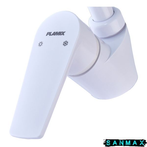 Змішувач для кухні на гайці Plamix Oscar-011 (без підведення) Білий (PM0615) PM0615 фото
