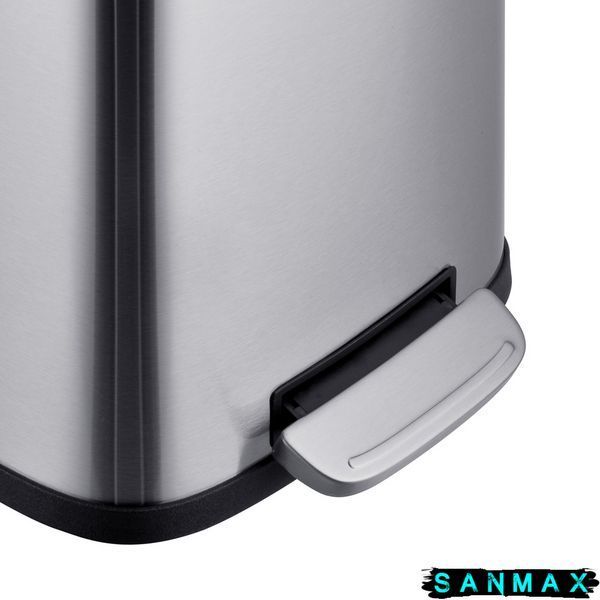 Відро для сміття з плавним закриттям прямокутне Mixxus Premium Style-TC0305 SS Color 5л колір нержавійка (MI7060) MI7060 фото
