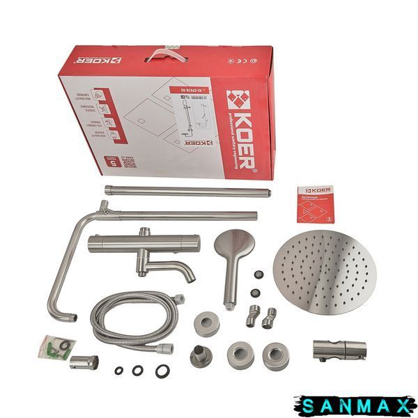 Душова система термостатична Koer KI-57018-02 3 функції Нерж (KR5545) KR5545 фото
