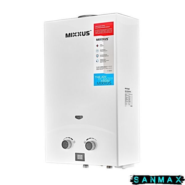 Газова колонка димохідна Mixxus 10 л Gwh-0110 Basic Біла (WH0022) WH0022 фото