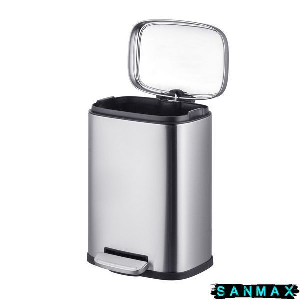 Відро для сміття з плавним закриттям прямокутне Mixxus Premium Style-TC0305 SS Color 5л колір нержавійка (MI7060) MI7060 фото