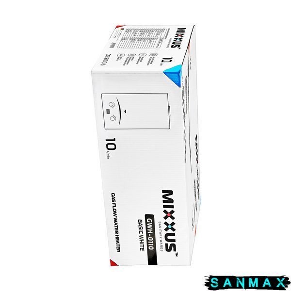 Газова колонка димохідна Mixxus 10 л Gwh-0110 Basic Біла (WH0022) WH0022 фото