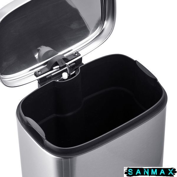 Відро для сміття з плавним закриттям прямокутне Mixxus Premium Style-TC0305 SS Color 5л колір нержавійка (MI7060) MI7060 фото