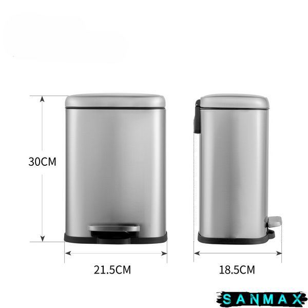 Відро для сміття з плавним закриттям прямокутне Mixxus Premium Style-TC0305 SS Color 5л колір нержавійка (MI7060) MI7060 фото