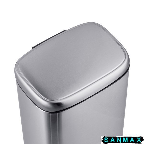Відро для сміття з плавним закриттям прямокутне Mixxus Premium Style-TC0305 SS Color 5л колір нержавійка (MI7060) MI7060 фото