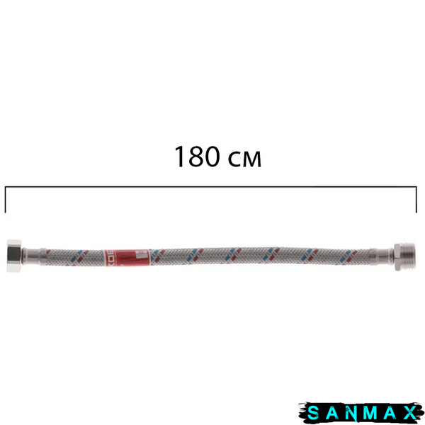 Шланг для води з нержавійки 1/2 ЗВ 180 см Koer (KR0270) KR0270 фото