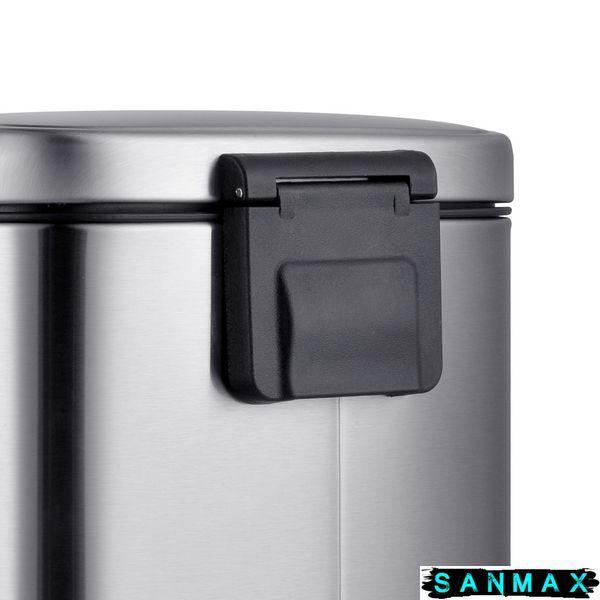 Відро для сміття з плавним закриттям прямокутне Mixxus Premium Style-TC0305 SS Color 5л колір нержавійка (MI7060) MI7060 фото