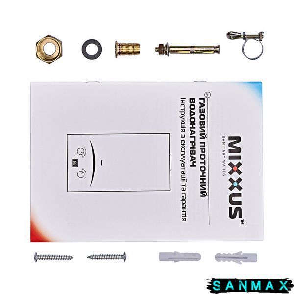 Газова колонка димохідна Mixxus 10 л Gwh-0110 Basic Біла (WH0022) WH0022 фото