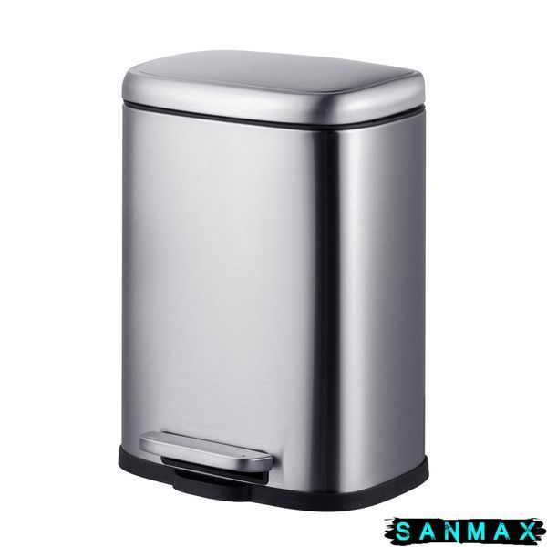 Відро для сміття з плавним закриттям прямокутне Mixxus Premium Style-TC0305 SS Color 5л колір нержавійка (MI7060) MI7060 фото