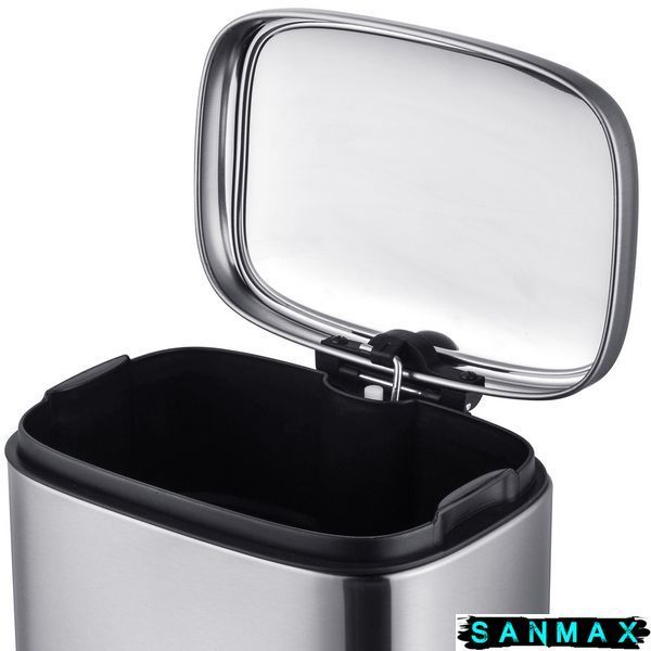 Відро для сміття з плавним закриттям прямокутне Mixxus Premium Style-TC0305 SS Color 5л колір нержавійка (MI7060) MI7060 фото