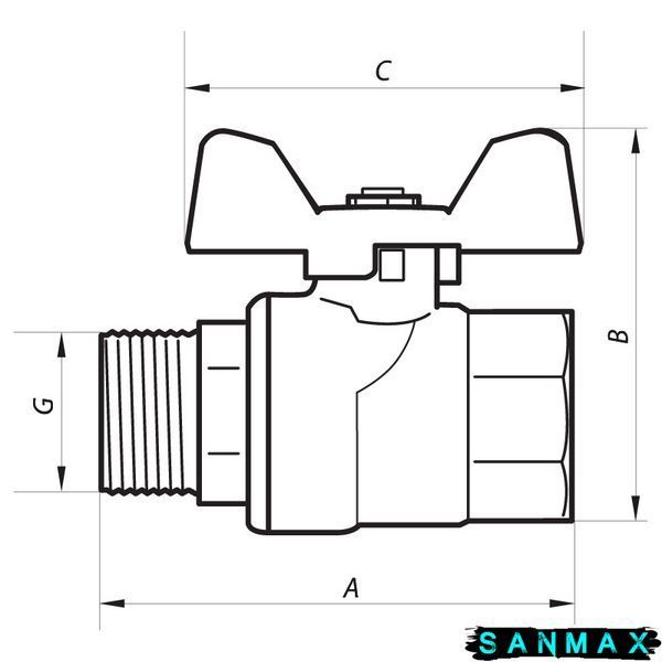Кран кульовий 1 БГШ Газ Nolf NF.722 (NF2953) NF2953 фото