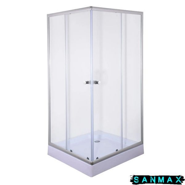 Душова кабіна без піддону Mixxus Cubic SC01-90x90x185-TR Хром прозоре скло 4мм (MI6906) MI6906 фото