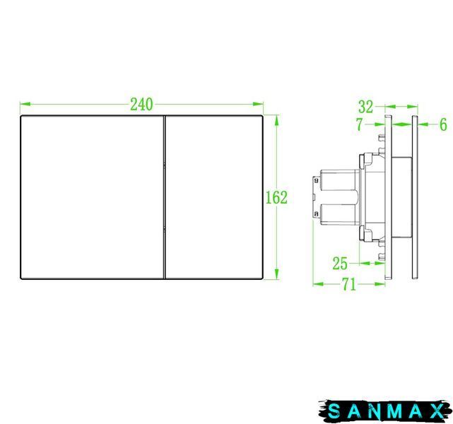 Панель змиву пластикова механіка Koer KT-0610-05 Квадратна Чорна Матова (KR6136) KR6136 фото