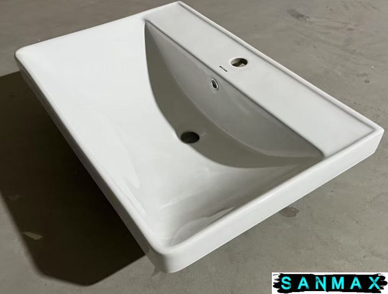 Умивальник накладний керамічний Mixxus Premium Style-1502 700х480х190mm з отвором під змішувач та переливом (MP6499) MP6499 фото
