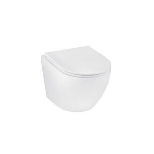 Унітаз підвісний Kroner Harz WHI493736 RIMLESS безобідковий з сидінням Soft-close CV029609 фото