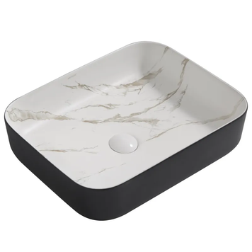 Раковина накладна Mixxus Premium Diverse-0110 Marble-Чорний 500х390х130mm (MP6517) MP6517 фото