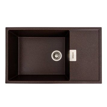 Гранітна мийка для кухні Platinum 8650 Diamond матова Шоколад SP000039177 фото