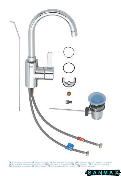 Змішувач для умивальника L-розміру Grohe Eurosmart Cosmopolitan (32830001) 32830001 фото