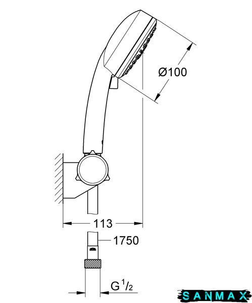 Душовий набір з тримачем, 3 режими струменю Grohe New Tempesta Cosmopolitan (27584002) 27584002 фото