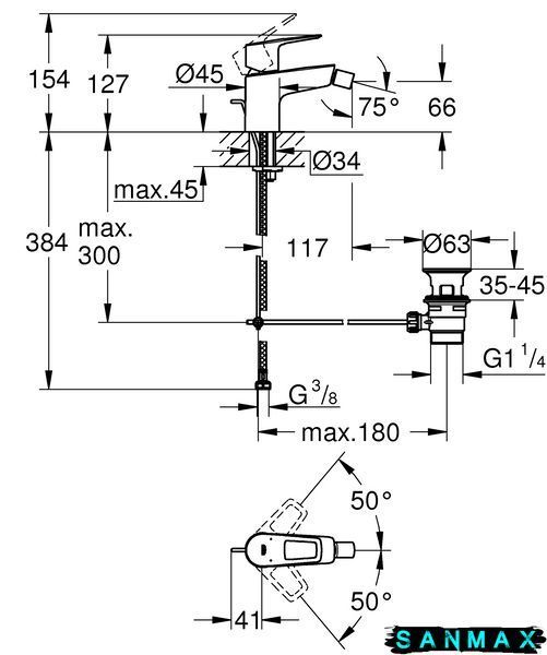 Змішувач для біде Grohe BauLoop New (23338001) 23338001 фото