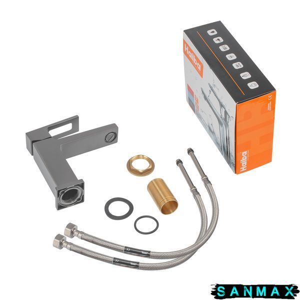 Змішувач для умивальника Haiba Kant 001 Графіт (HB9664) HB9664 фото
