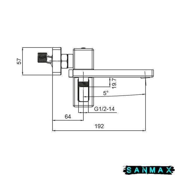 Змішувач для ванни з коротким виливом, хром Koer KB-41009-01 (KR3502) KR3502 фото