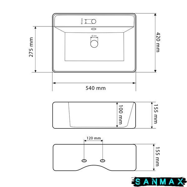 Умивальник накладний Vbi Teramo M Білий VBI-014702 фото