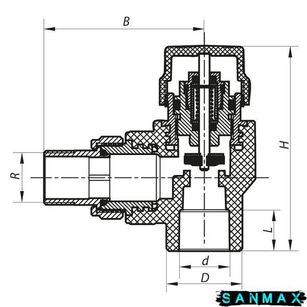 Кран термостатичний кутовий PPR 20x1/2 Koer K0149.PRO 92 (KP0189) KP0189 фото
