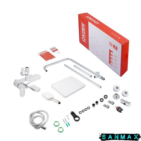 Душова система зі змішувачем Koer KB-56030-01, 3 функції Хром (KR5427) KR5427 фото