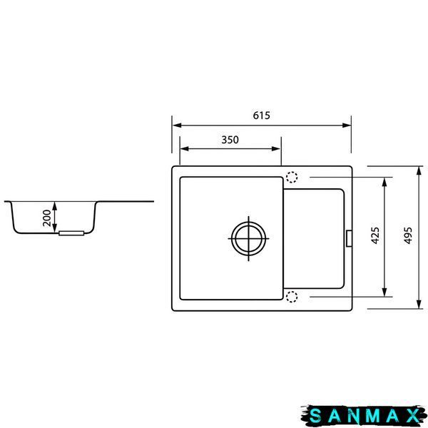 Мийка Zerix ZS-6250S-07 Мармур (ZX4590) ZX4590 фото