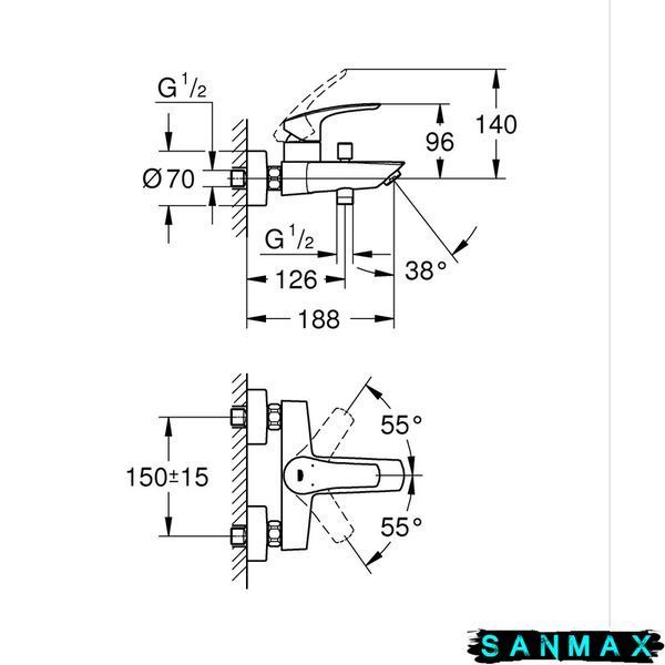 Набiр змiшувачiв Grohe Eurosmart 4 в 1 для ванни та кухні (UA123248M3) UA123248M3 фото