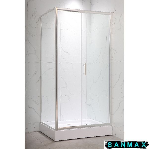 Душова кабіна з низьким піддоном Mixxus Hard SCT01-120x80x198-TR Chrome New прозоре скло 5мм (MI8428) MI8428 фото