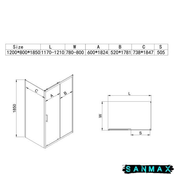 Душова кабіна з низьким піддоном Mixxus Hard SCT01-120x80x198-TR Chrome New прозоре скло 5мм (MI8428) MI8428 фото