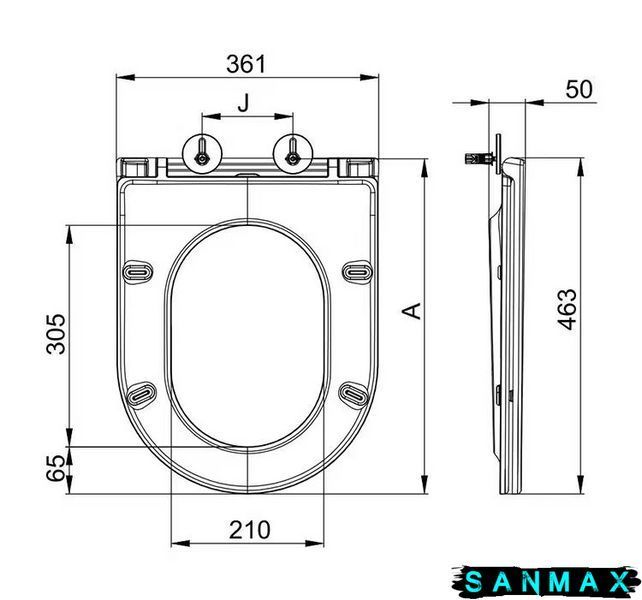 Кришка для унітазу Mixxus Premium Seat Cover Ellipse-Bevel-Wave-2001 463х361х50mm з мікроліфтом Біла (MP6609) MP6609 фото