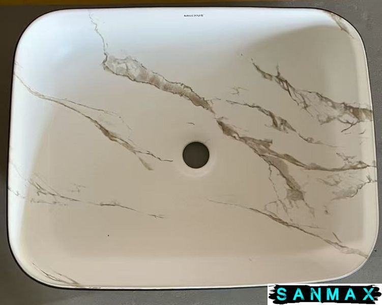 Раковина накладна Mixxus Premium Diverse-0110 Marble-Чорний 500х390х130mm (MP6517) MP6517 фото