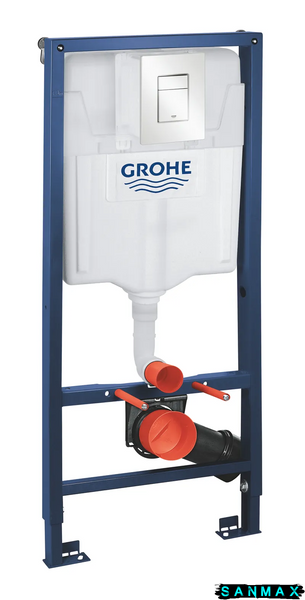 Інсталяція для унітазу пневмо Grohe Rapid кріплення без прокладки панель Біла (38772SH0) 38772SH0 фото