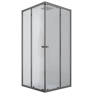 Душова кабіна без піддону Mixxus Cubic SC01-90x90x185-TR Графіт прозоре скло 4мм (MI6907) MI6907 фото
