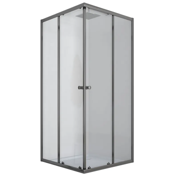 Душова кабіна без піддону Mixxus Cubic SC01-90x90x185-TR Графіт прозоре скло 4мм (MI6907) MI6907 фото