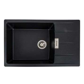 Гранітна мийка для кухні Platinum 7850 Roma матова (чорна) SP000038109 фото