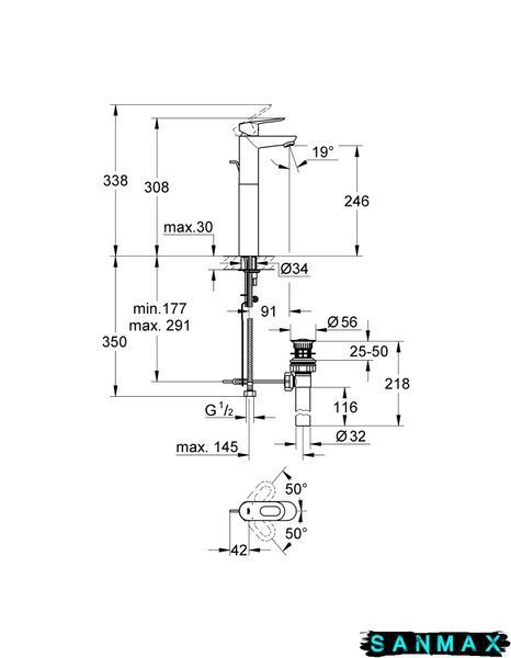 Змішувач на стільницю для умивальника XL-розміру Grohe BauLoop (32856000) 32856000 фото